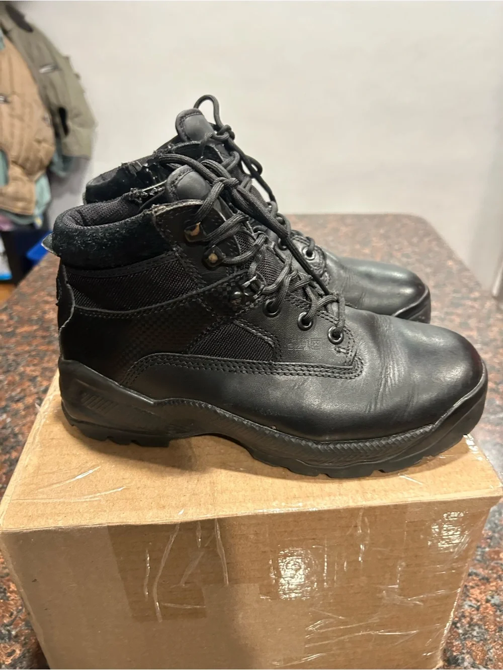 5.11 Tactical Boots Men’s 9.0 - Durable Lace-Up Uniform Work Boots Zip-Up Inside